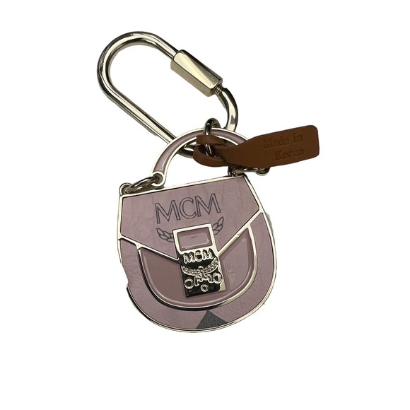 MCM Metal Pink Gold Bag Charm key chain Key Fob - Picture 2 of 6